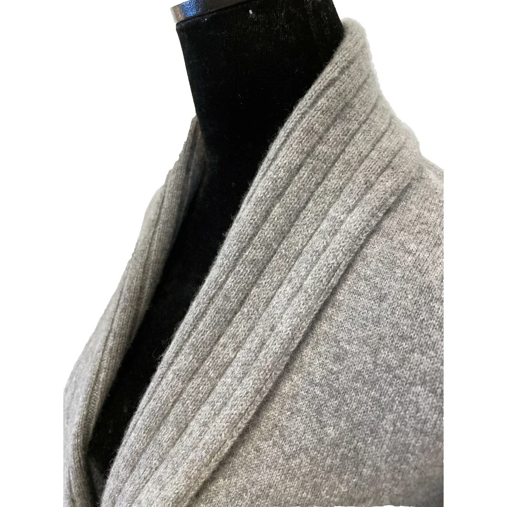 Isaac Mizrahi Live! Womens Open Front Cardigan Sweater Small Gray 100% Cashmere‎